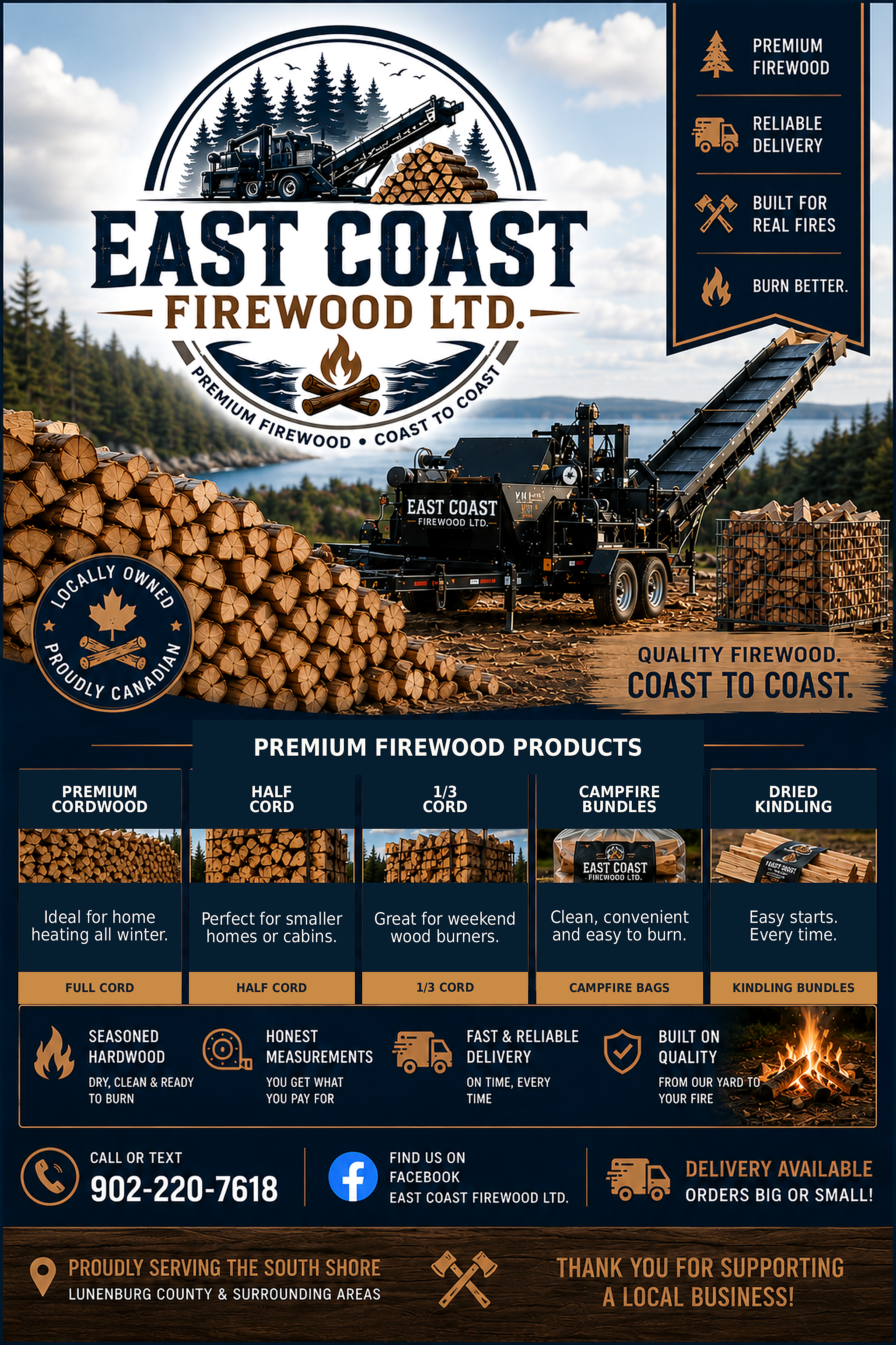 East Coast Firewood Ltd. products and processing equipment